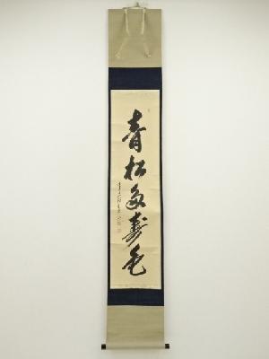 前大徳　大橋香林筆　「青松多寿色」一行書　肉筆紙本掛軸（保護箱）